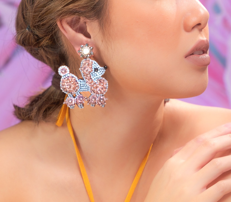 Cotton Candy Poodle Earrings